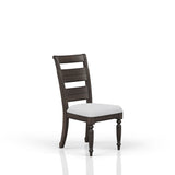 Upholstered Seat Ladderback Side Chair (Set of 2) - Coffee