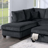 Modern Style Sectional Set With USB Port, Storage Ottoman