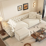 3 In 1 Convertible Sleeper, Deep Seat Pull Out Sofa Bed, Button Tufted