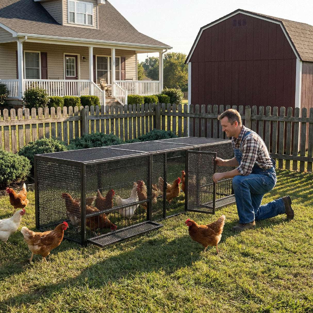 Thickened Chicken Coop For Outdoor - Black / Silver