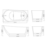 Contemporary Glossy Freestanding Bathtub With Overflow And Drain