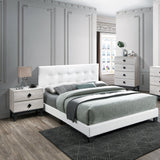 Modern Style Bed With Upholstered Rectangle Headboard