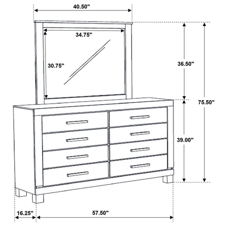Bren - 8 Drawer Dresser With Mirror - Rustic Brown