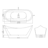 Glossy Freestanding Bathtub, Double Slipper Design, Deep Soaking Comfort