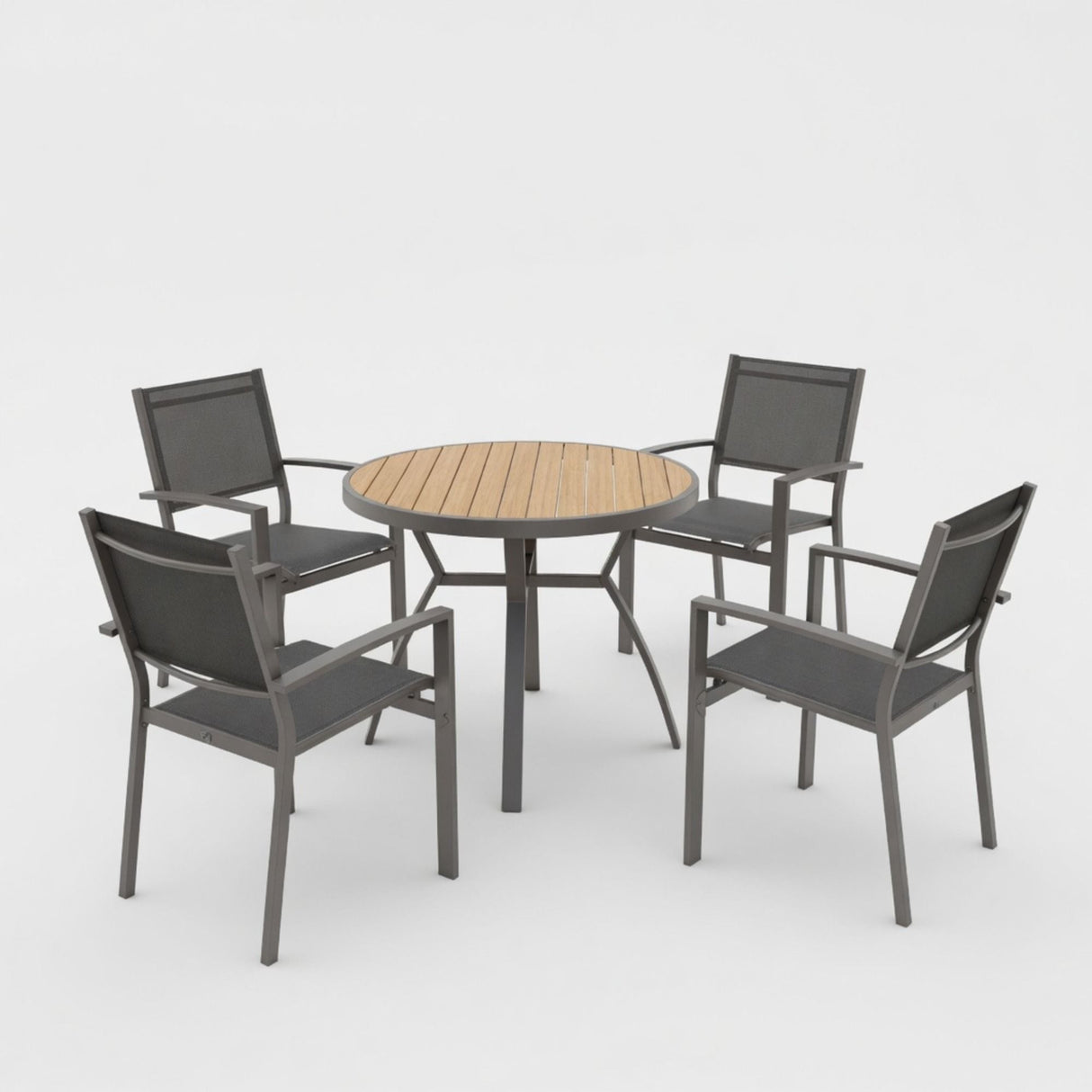 5 Piece Patio Dining Set & Table And Chairs For Outdoor Use - Gray