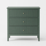 Fluted 3 Drawer Nightstand With Soft Close Slides