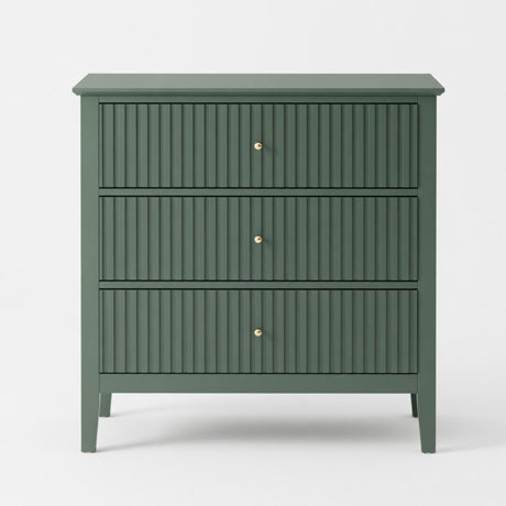 Fluted 3 Drawer Nightstand With Soft Close Slides
