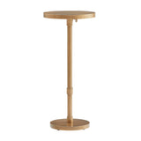 Morven - Adjustable Height Accent Table With Round Top - Antique Brass