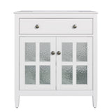 Bathroom Vanity With Ceramic Sink, Adjustable Shelf & Tip Out Tray