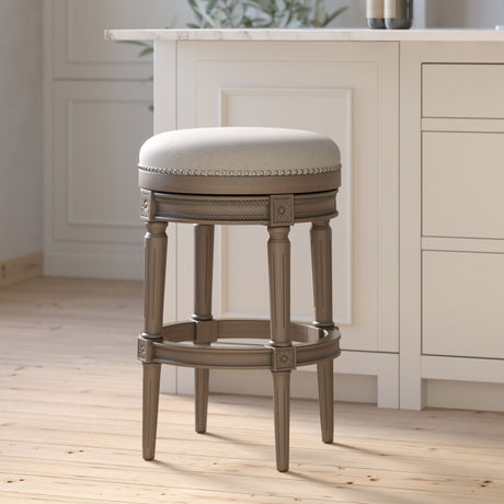 Rustic Elegance Backless Swivel Stool