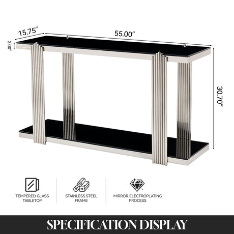 Console Table With Double Tier Storage