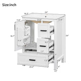 Bathroom Vanity With Sink, Soft-Close Doors, Double-Layer Shelf And 3 Drawers