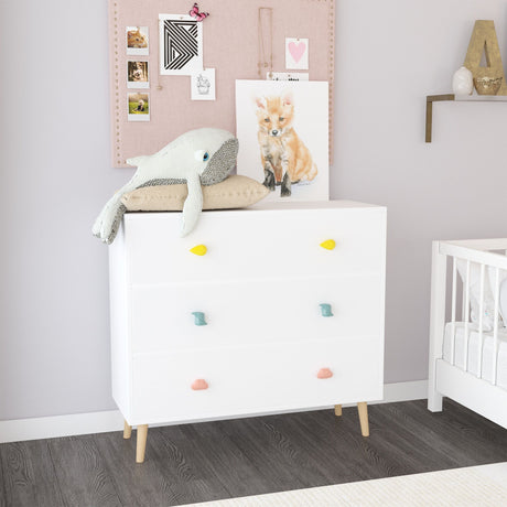 3 Drawer Dresser, Storage Cabinet With Anti Tip Safety