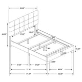 Tufted Full Panel Bed With Button Tufted Headboard, Platform Design - Charcoal