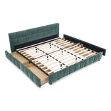 Modern Platform Bed Frame With Thick Fabric