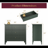 Fluted 3 Drawer Nightstand With Soft Close Slides