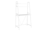 Computer Desk For Home Office, Laptop, Leaning, Storage Shelves, Contemporary & Modern - White