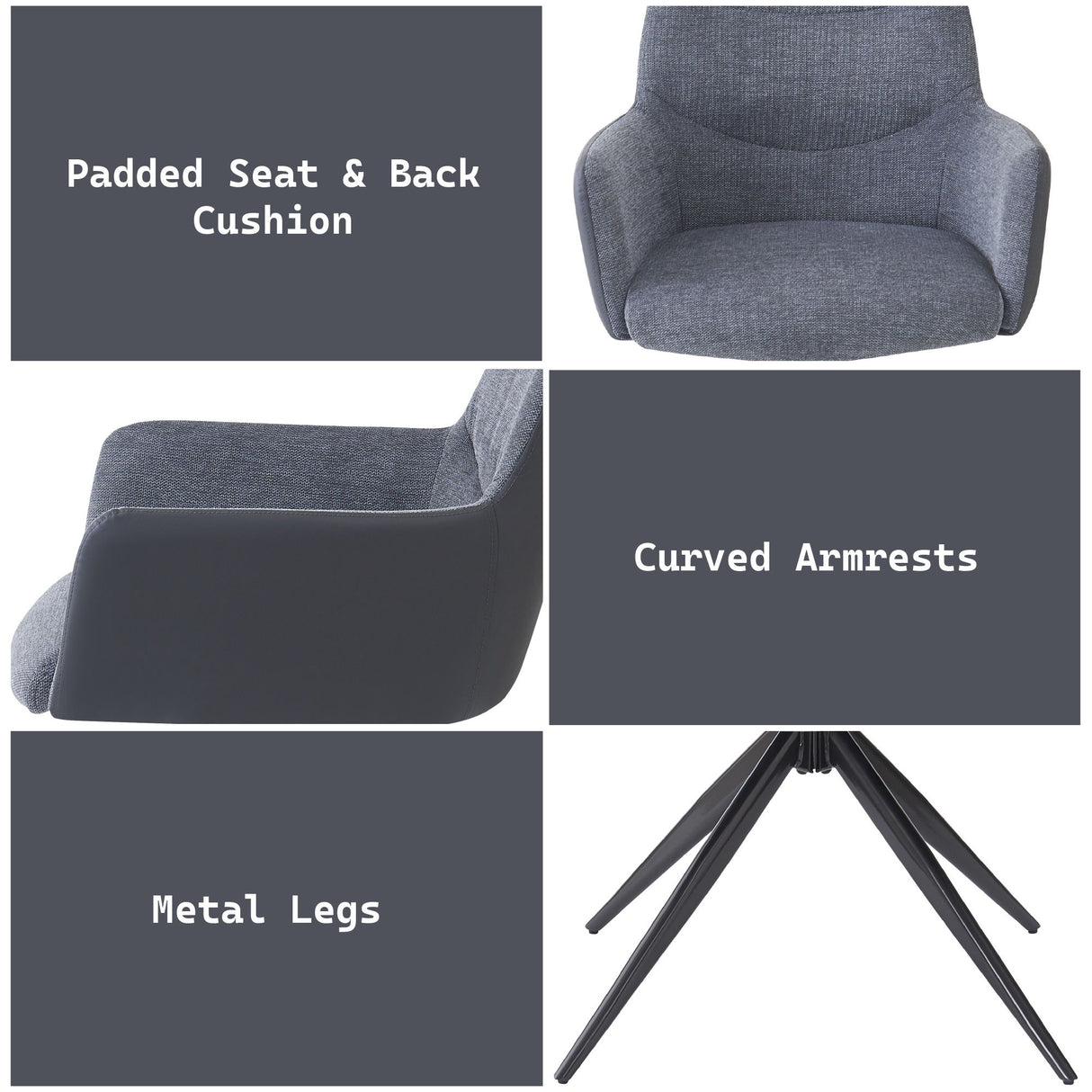 Hester - Arm Chair (Set of 2) - Gray