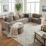 Modular Cloud Sectional Sofa Set, U-Shaped Upholstered Couch With Deep Seat
