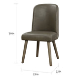 Waylon - Synthetic Leather Side Chair (Set of 2) - Gray / Oak