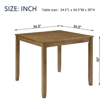 Dining Square 4 Person Table, Only The Table - Oak
