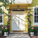 Garden Arch With Adjustable & Climbing Plants Support - Black