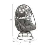 Hikre - Patio Lounge Chair & Side Table - Black / Charcoal