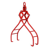 Heavy Duty 4 Claw Timber Log Lifting Tongs Grabber - Red