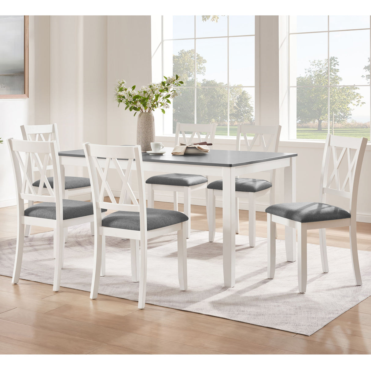 Modern Dining Set With Upholstered Chairs
