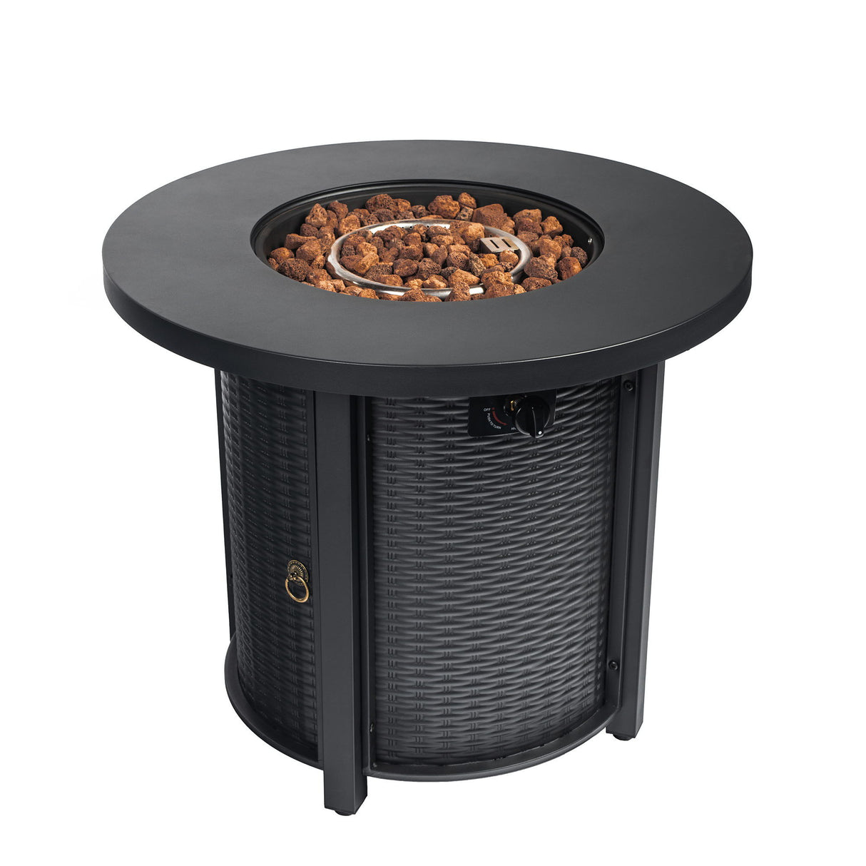 Propane Round 40000Btu Fire Pit Table - Black