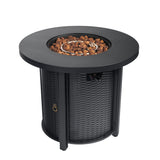 Propane Round 40000Btu Fire Pit Table - Black