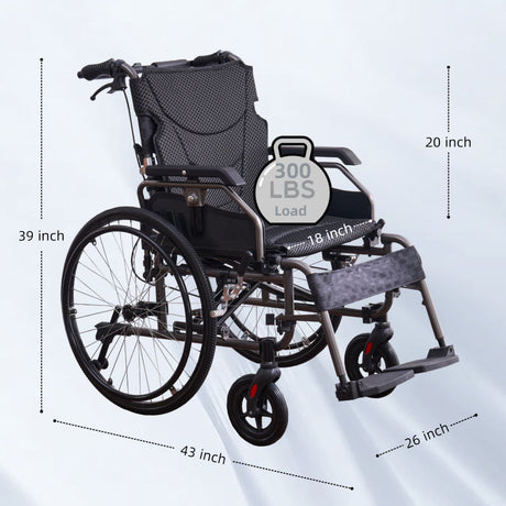 Premium Foldable Transport Wheelchair For Adults