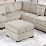 Upholstered L - Shaped 4 Piece Sectional Set With USB, Cocktail Ottoman