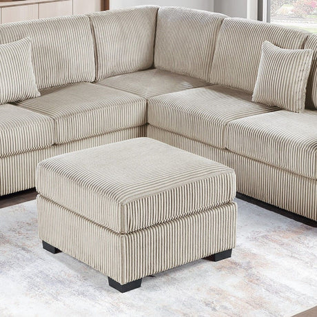 Upholstered L - Shaped 4 Piece Sectional Set With USB, Cocktail Ottoman