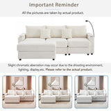 Modern Style Single Sofa Sofa Couch With Storage Space, A Movable Ottoman, 2 USB Ports, 2 Cup Holders, A Phone Holder For Living Room