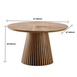 Round Dining Table For Dining Room - Natural Wood