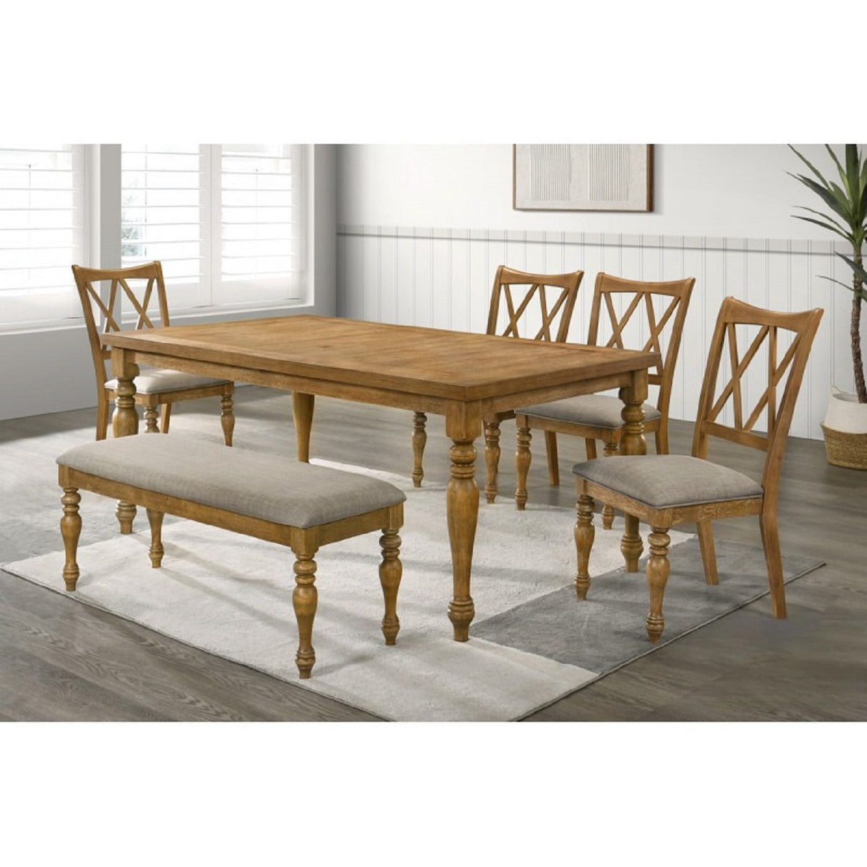 Dining Bench With Cushion - Brown