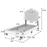 Bed With Floral Design Headboard And Built In LED Lighting