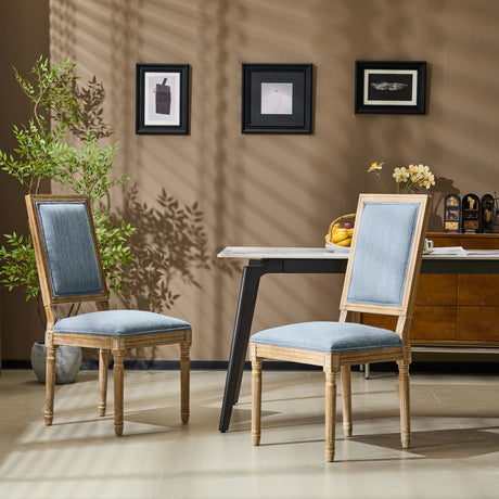 French Country Style Dining Chair With Upholstered Seating And Fluted Legs