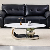 Oval Coffee Table With Geometric Precision