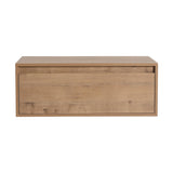 30" Wall Mounted Dressing Table With Mirror, Frame Storage Cabinet, Soft Close Door - Imitative Oak