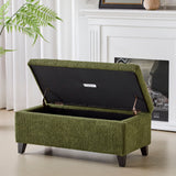 Storage Ottoman With Flip Top Lid - Retro Green