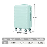 Hard Shell Luggage With Scratch Resistant Surface, 4 Wheels, Combination Lock & Side Hooks
