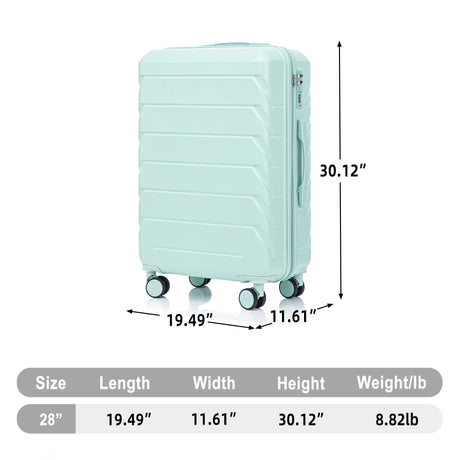 Hard Shell Luggage With Scratch Resistant Surface, 4 Wheels, Combination Lock & Side Hooks