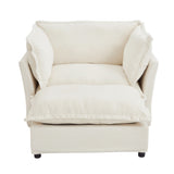 Modern Armchair Sofa With Movable Ottoman