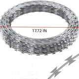 Galvanized Barbed Wire Fence Roll, Security Fencing With Sharp Razor Edges