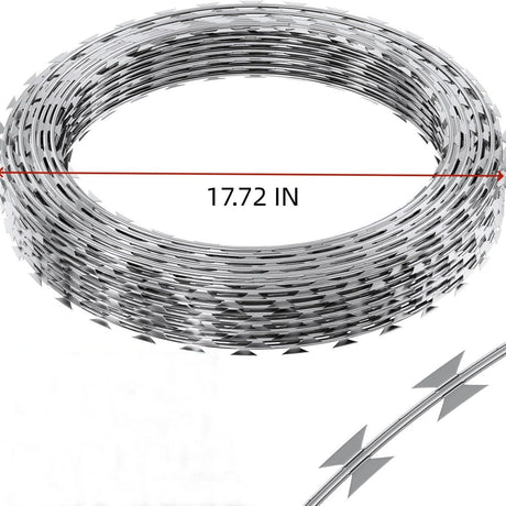 Galvanized Barbed Wire Fence Roll, Security Fencing With Sharp Razor Edges