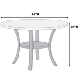 Elegant 5 Piece Dining Set Dark Chairs Top Table With Lower Shelf Kitchen Dining Room