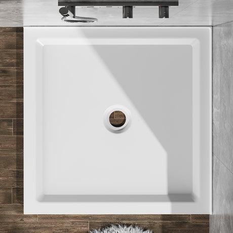 Anti Slip Double Threshold Shower Base - White