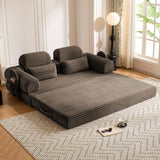 Convertible Sleeper Sofa With & Side Storage Pocket, Foldable Upholstered Couch For Living Room
